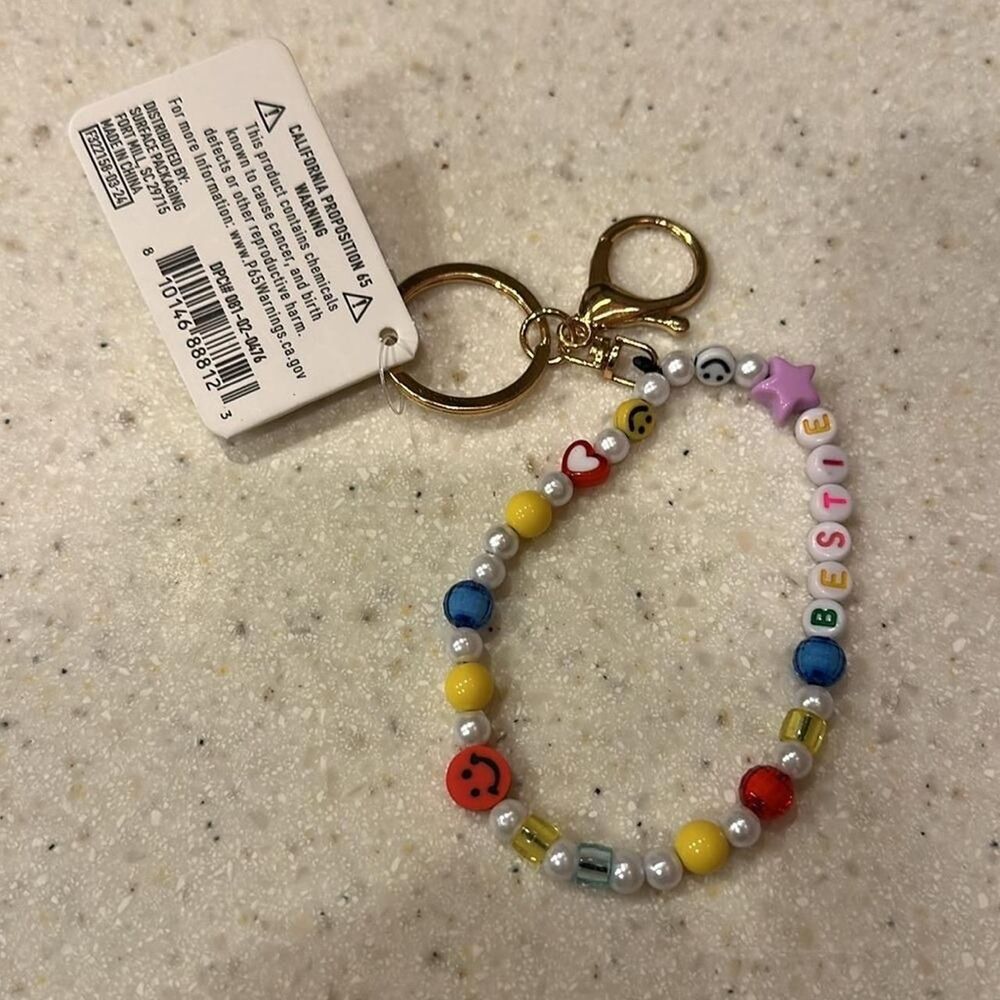 Colorful Spring inspired Beaded Keychain - Picture 2 of 2